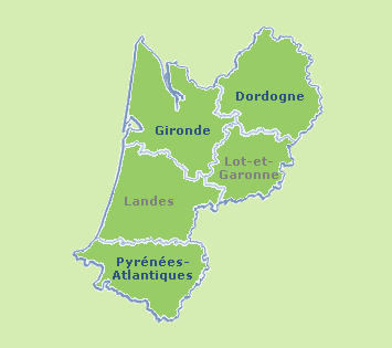 Carte de la région Aquitaine
