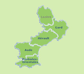 Carte de la région lanquedoc-roussilon