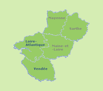 Carte de la région Pays de Loire