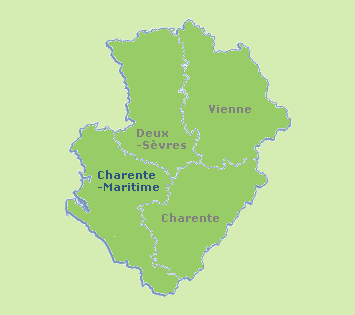 Carte de la région Poitou-charentes
